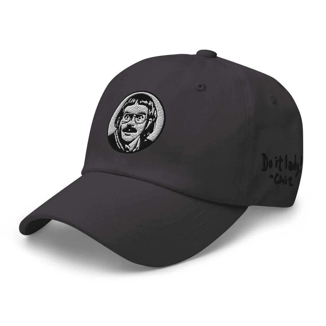 Fluid Identity Chit Do It Lady Black Cap with Embroidered Design and Curved Brim