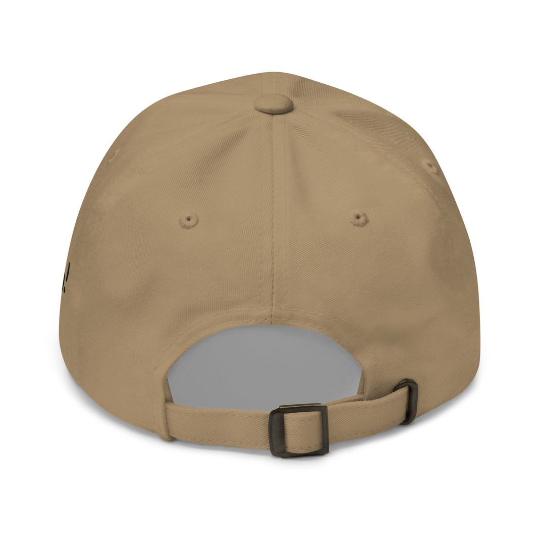 Back view of a beige cap featuring Chit Do It Lady design and adjustable strap for a perfect fit