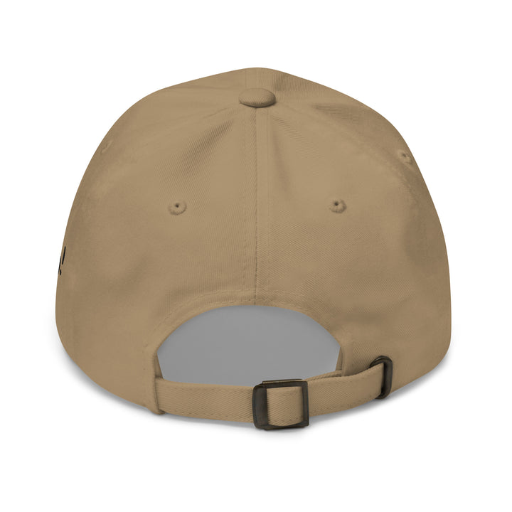 Back view of a beige cap featuring Chit Do It Lady design and adjustable strap for a perfect fit