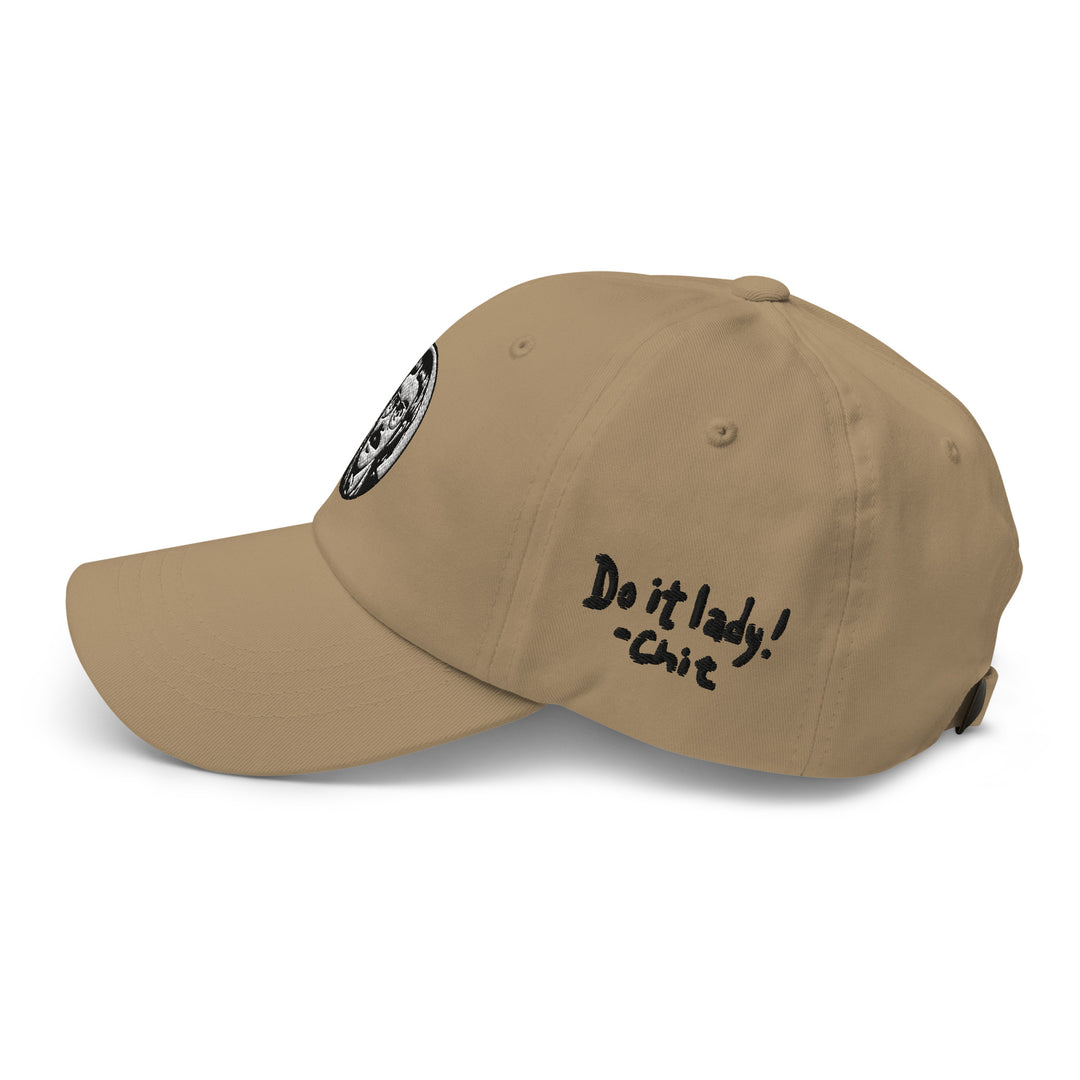 Chit Do It Lady baseball cap in tan with embroidered logo and motivational quote
