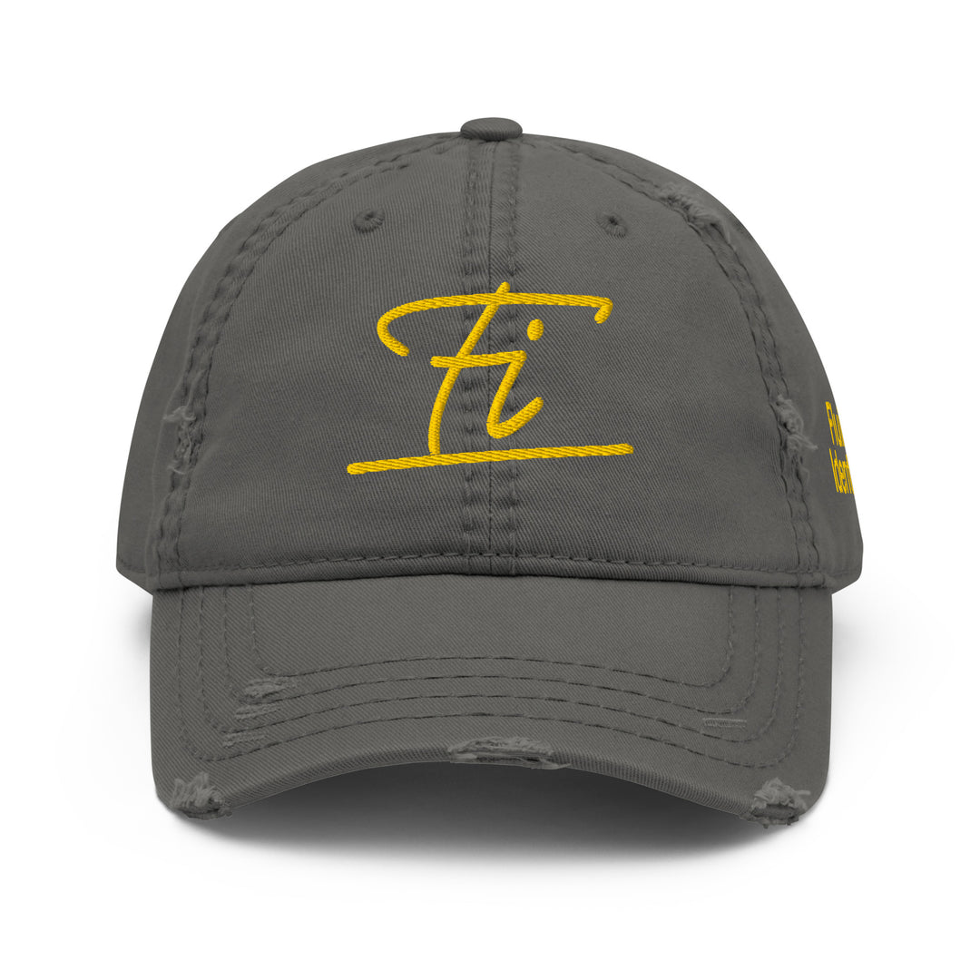 Fluid Identity Gray Cap with Yellow Logo for Urban Style Streetwear Fashion
