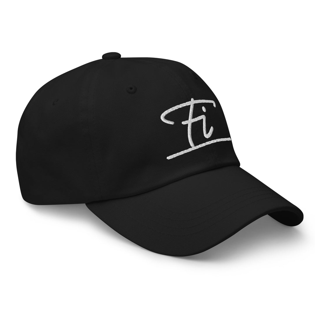 Fluid Identity Black Cap with Fi Logo for Urban Style Streetwear Fashion