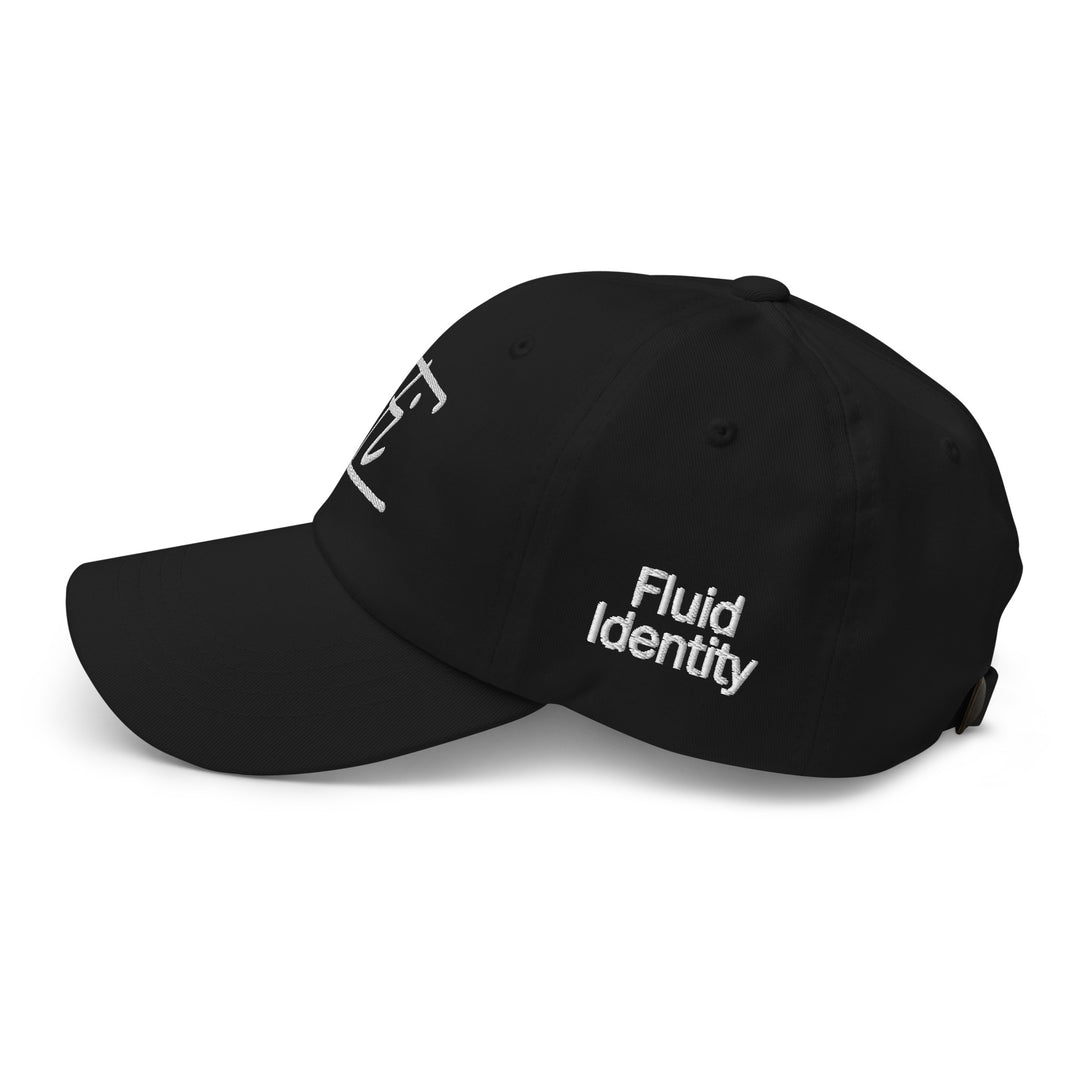 Fluid Identity Black Cap featuring Urban Style Streetwear Fashion with embroidered logo for trendy looks