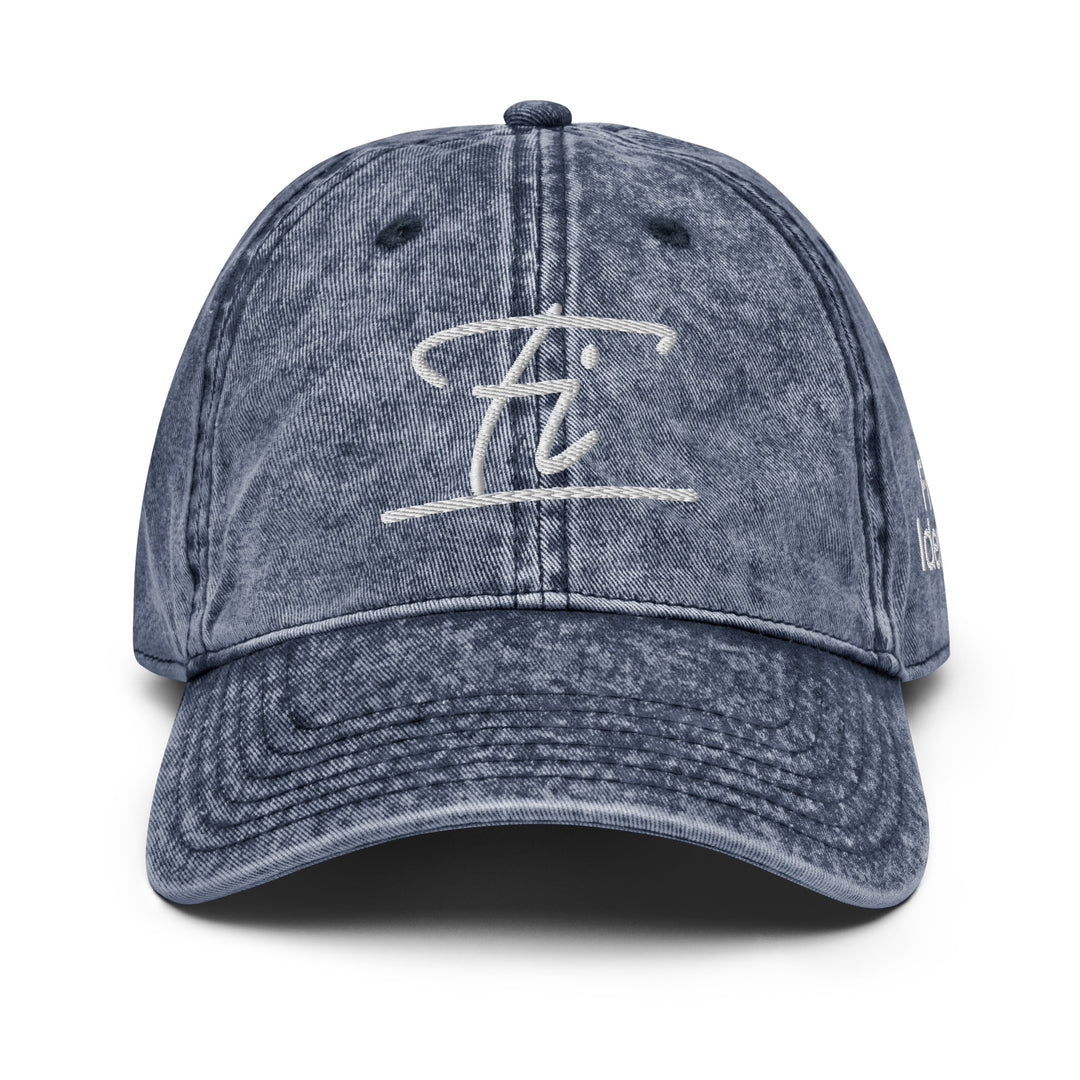 Denim baseball cap with Fluid Identity logo for Urban Style Streetwear Fashion