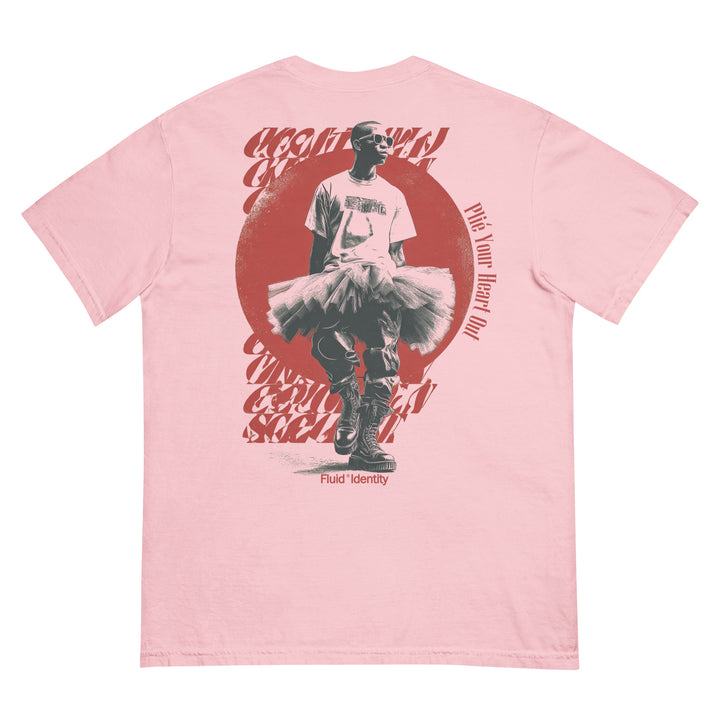 Fluid Identity Urban Style Streetwear Fashion T-shirt in pink with graphic print on the back