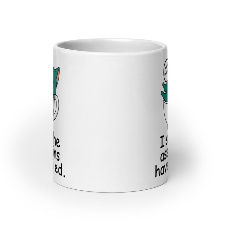 Funny Satire Coffee Mug featuring a humorous design with playful text and cartoon graphics