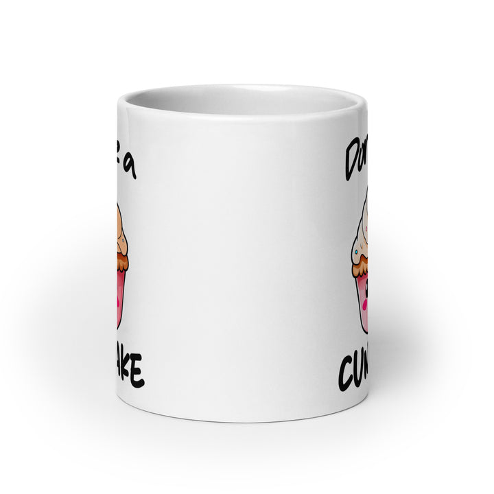 Funny Satire Coffee Mug featuring a colorful cupcake design with humorous text