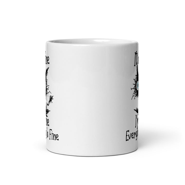 Funny Satire Coffee Mug featuring a humorous quote and artistic design for coffee lovers