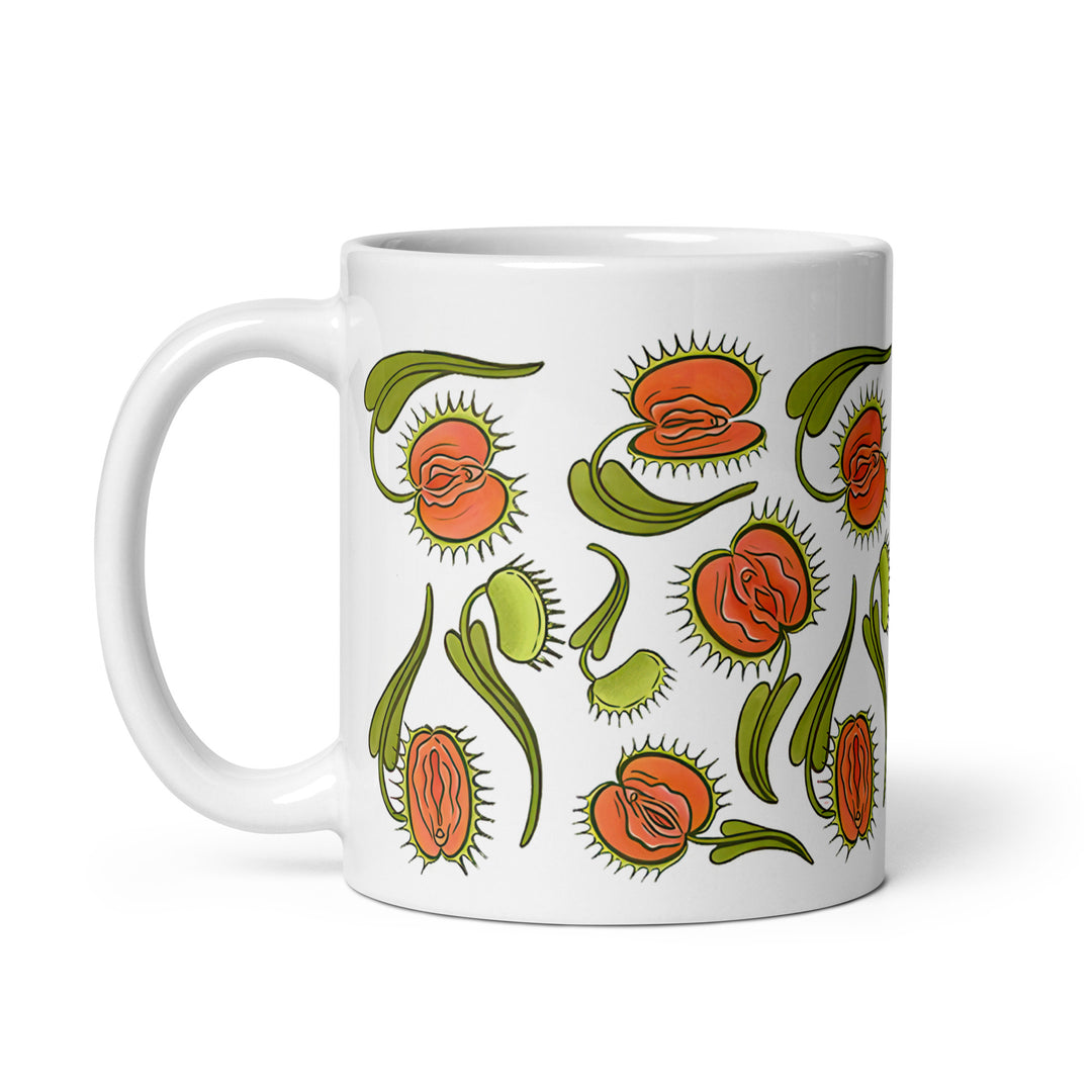 Funny Satire Coffee Mug with colorful floral design for a humorous touch to your morning routine