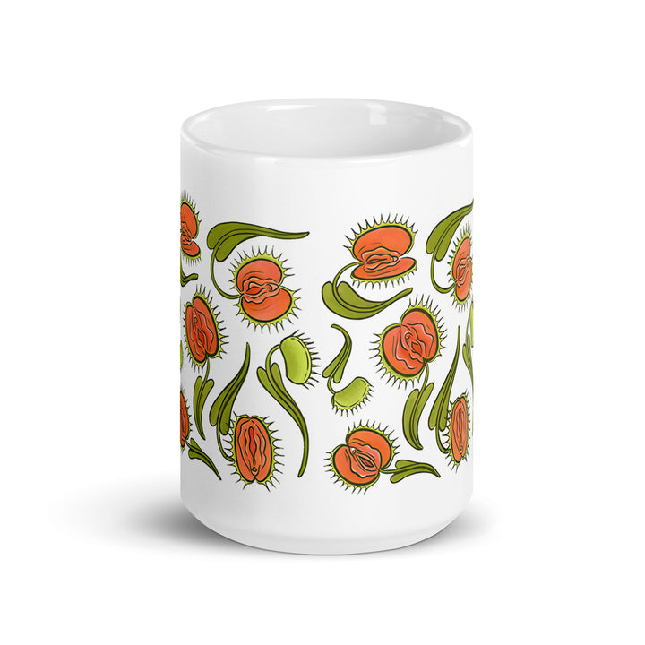 Funny Satire Coffee Mug featuring vibrant floral design for a quirky coffee experience