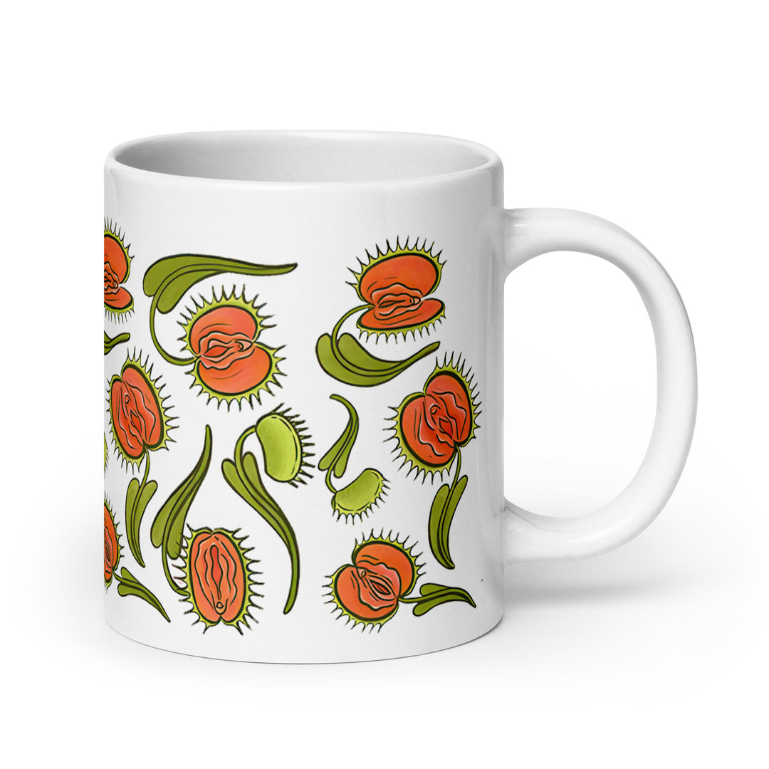 Funny Satire Coffee Mug featuring colorful floral design for a playful morning coffee experience