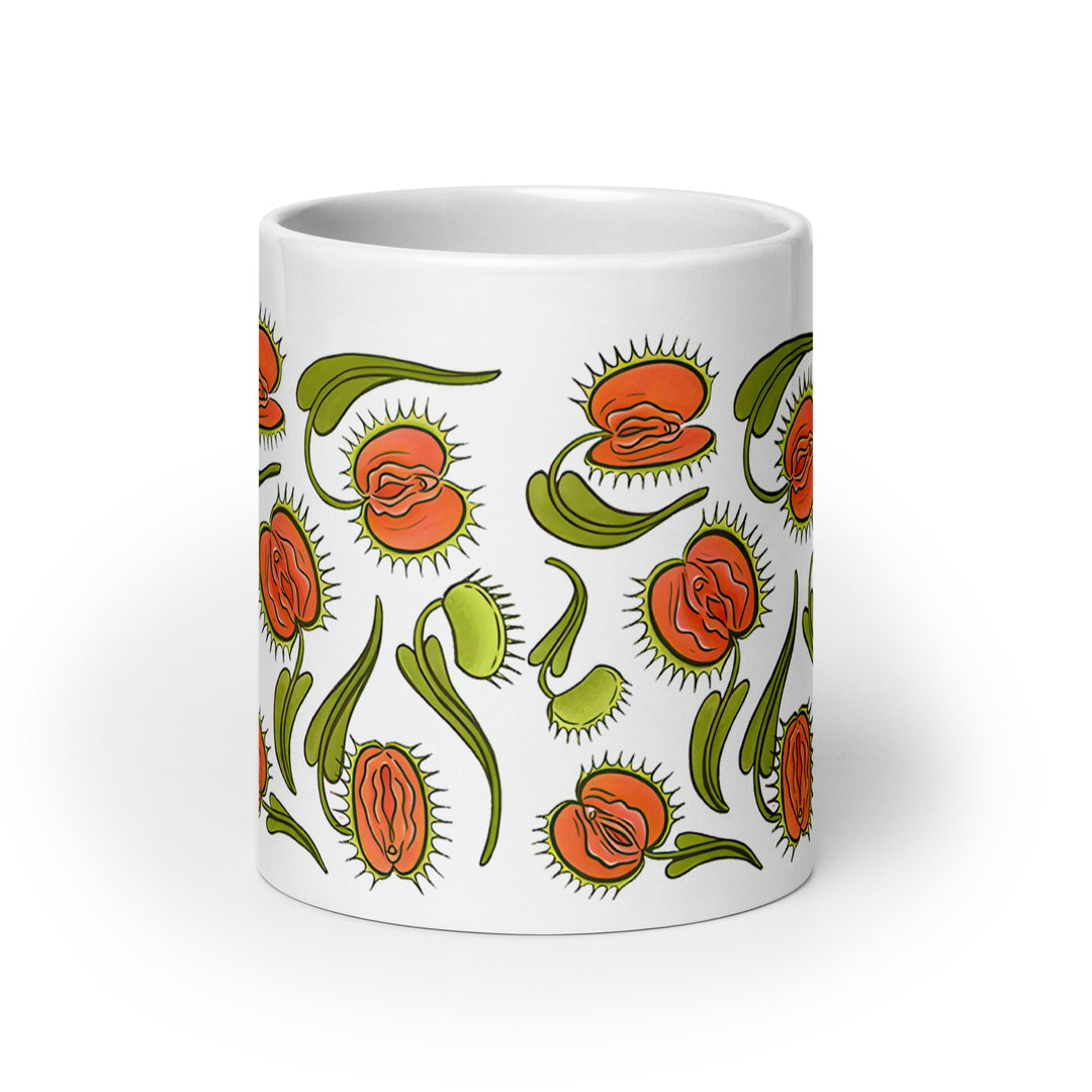 Funny Satire Coffee Mug featuring vibrant floral designs for a humorous touch to your morning routine