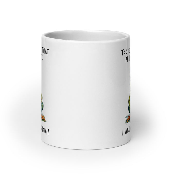 Funny Satire Coffee Mug featuring a humorous frog design and playful text for a light-hearted gift