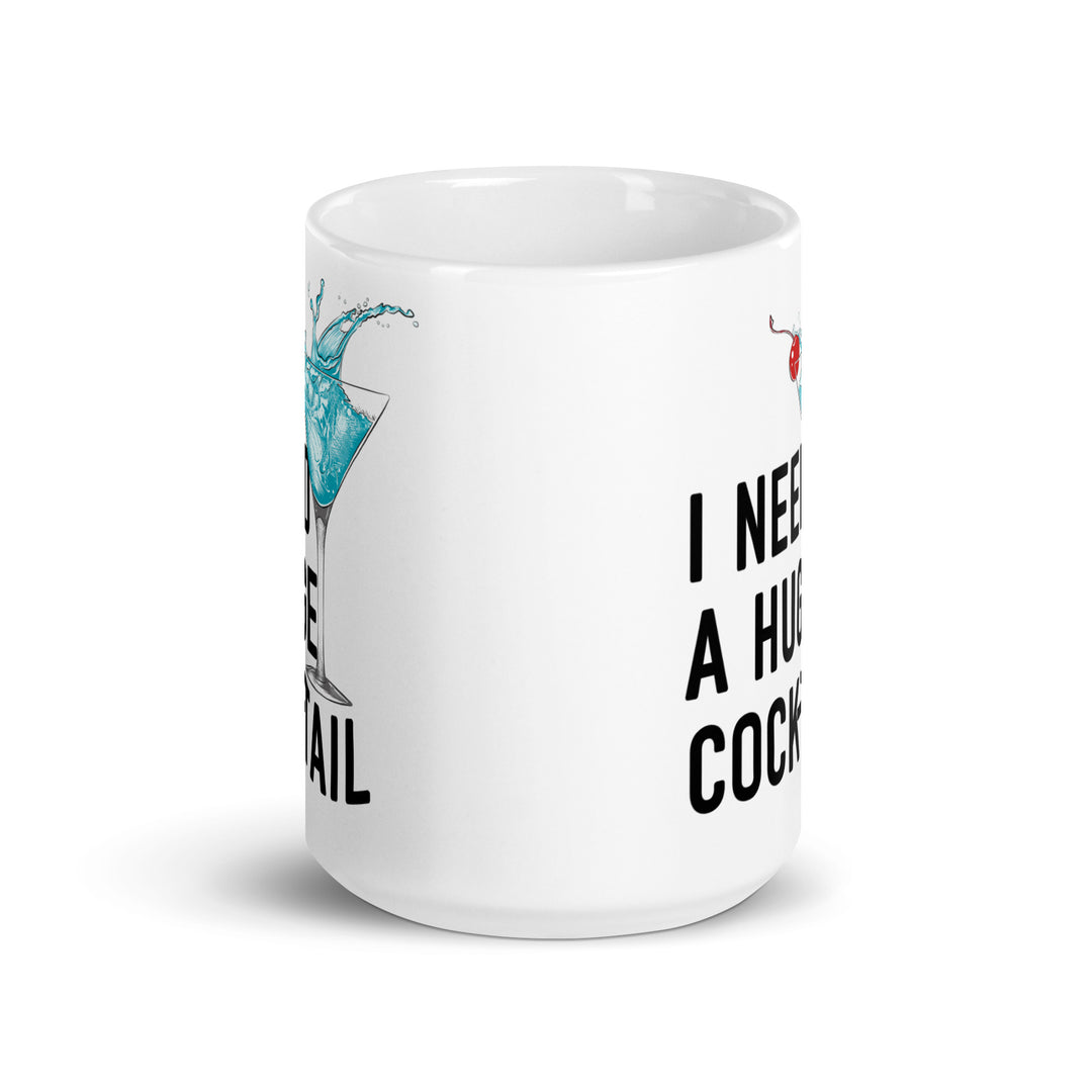 Funny Satire Coffee Mug with humorous text and colorful cocktail graphics