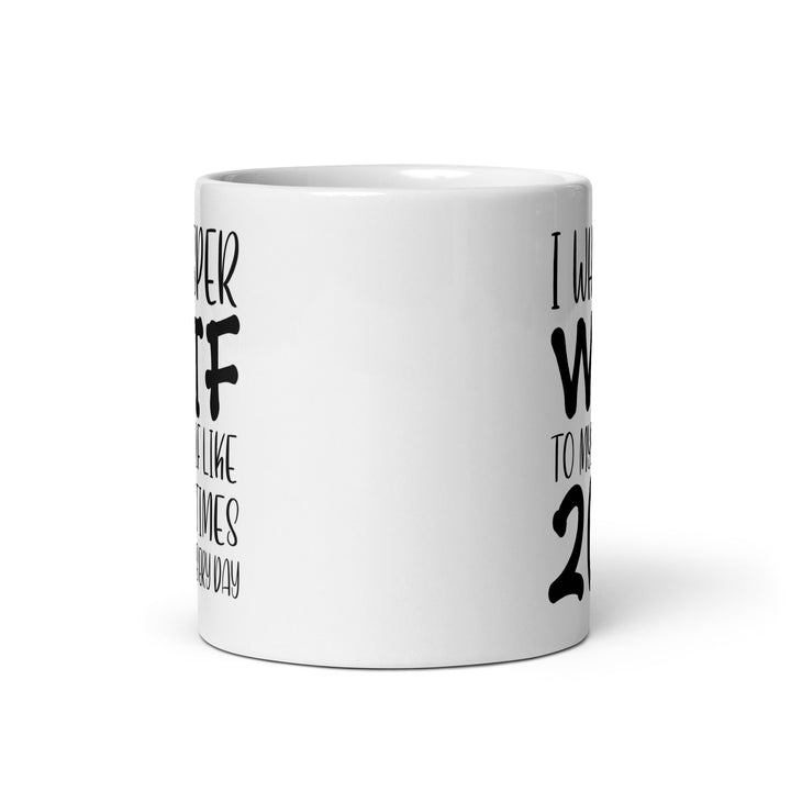Funny Satire Coffee Mug featuring humorous text for daily coffee enjoyment