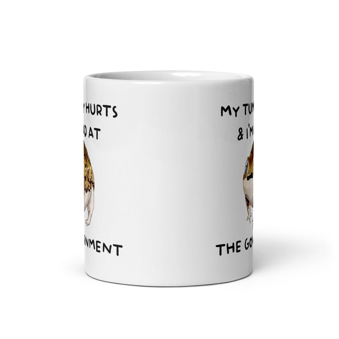 Funny Satire Coffee Mug featuring a humorous design with playful text and illustrations