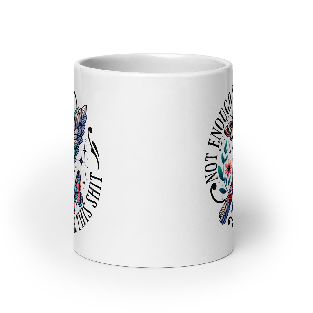 Funny Satire Coffee Mug with colorful floral design and witty text for humor enthusiasts