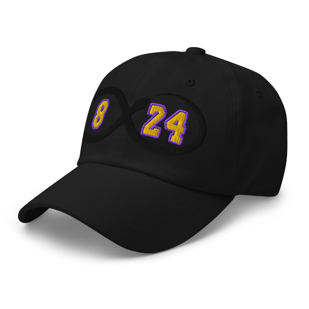 Black Cap featuring 8 and 24 symbols for Kobe Bryant Black Mamba Lakers fans