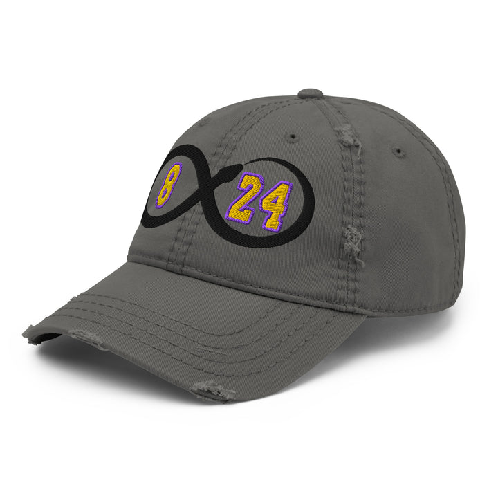 Gray cap featuring Kobe Bryant Black Mamba Lakers logo with 8 and 24 for fans of the legend