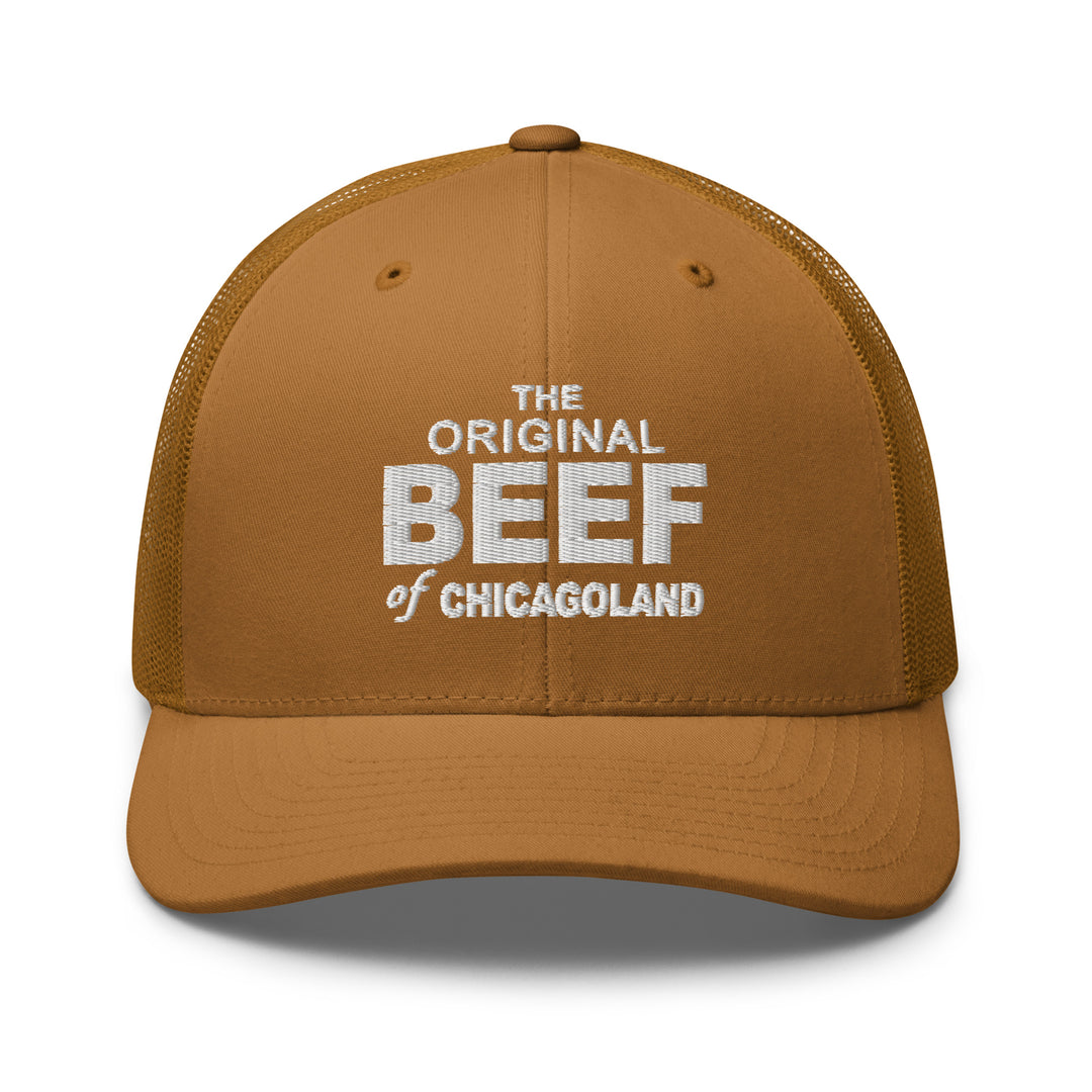 Brown Trucker Hat featuring 'The Original Beef of Chicagoland' for fans of The Bear TV Series