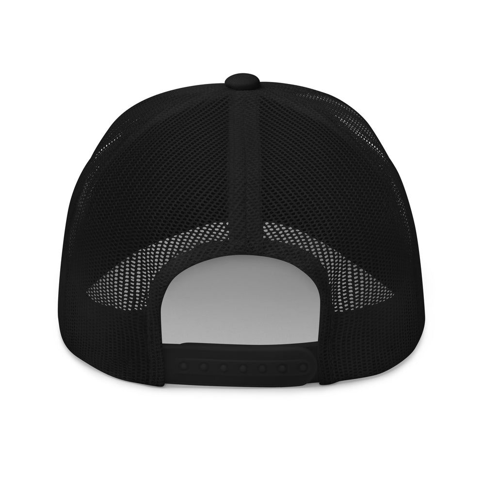 Black mesh back cap from Fluid Identity perfect for trendy urban streetwear apparel