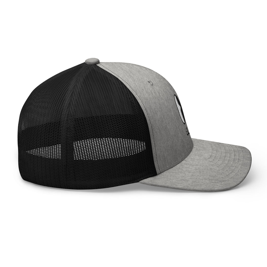 Fluid Identity Urban Streetwear Apparel Gray and Black Snapback Hat with Mesh Backing