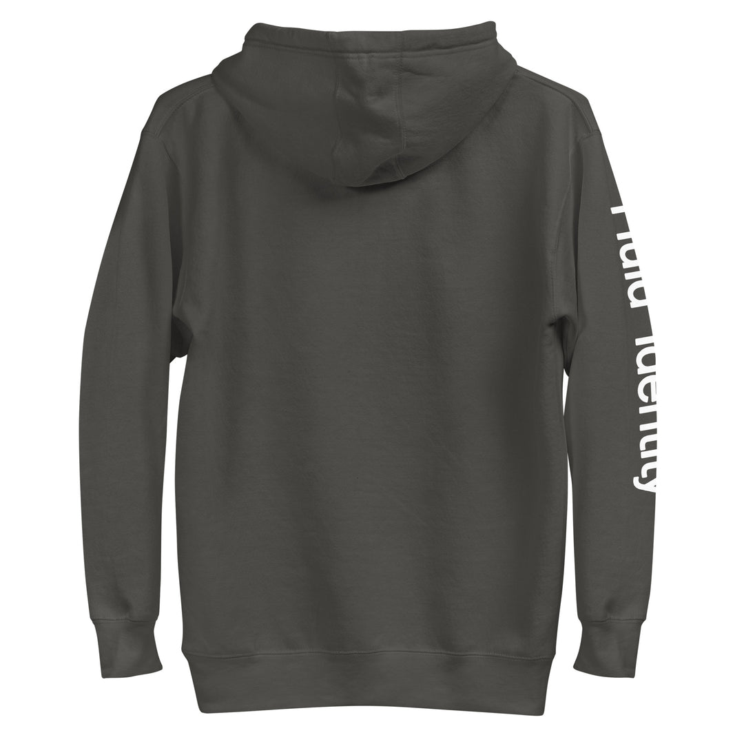 Back view of Fluid Identity hoodie featuring Urban Streetwear Apparel design in a sleek gray color