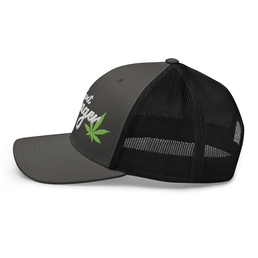 Fluid Identity Urban Streetwear Apparel Snapback Cap in Black with Green Leaf Design