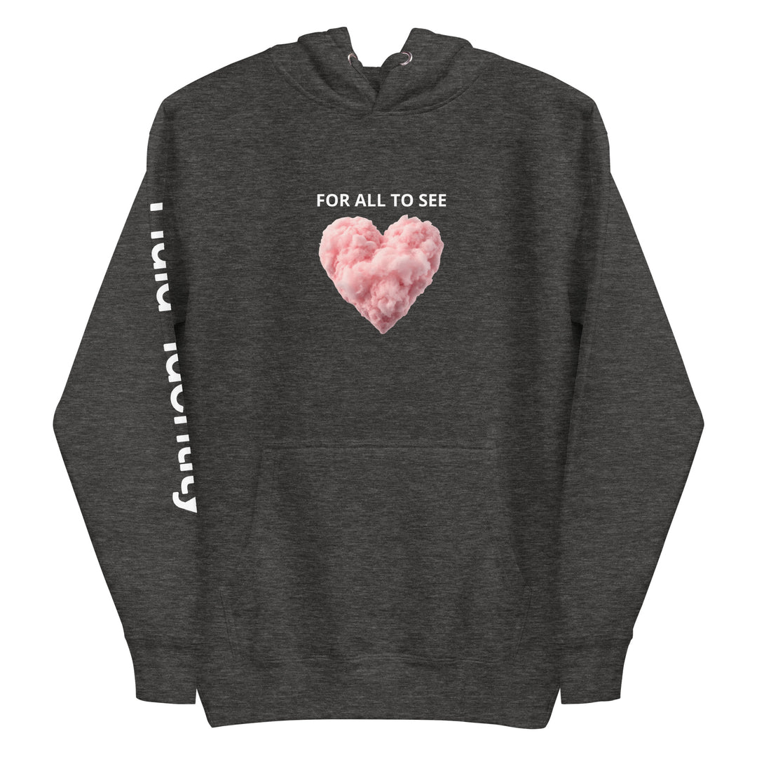 Fluid Identity Urban Streetwear Apparel Hoodie with Heart Graphic and Inspiring Text