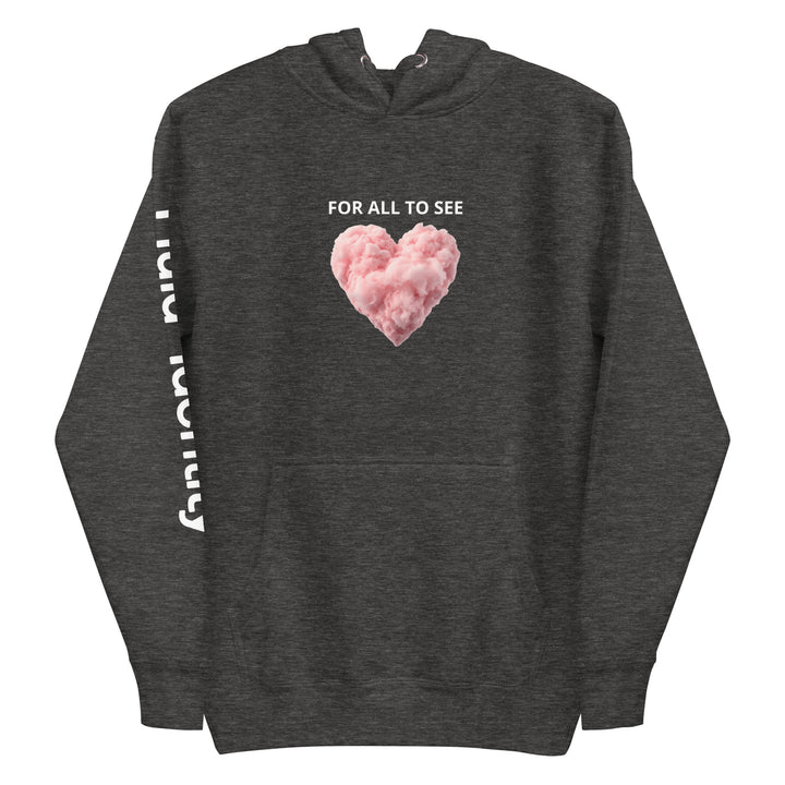 Fluid Identity Urban Streetwear Apparel Hoodie with Heart Graphic and Inspiring Text