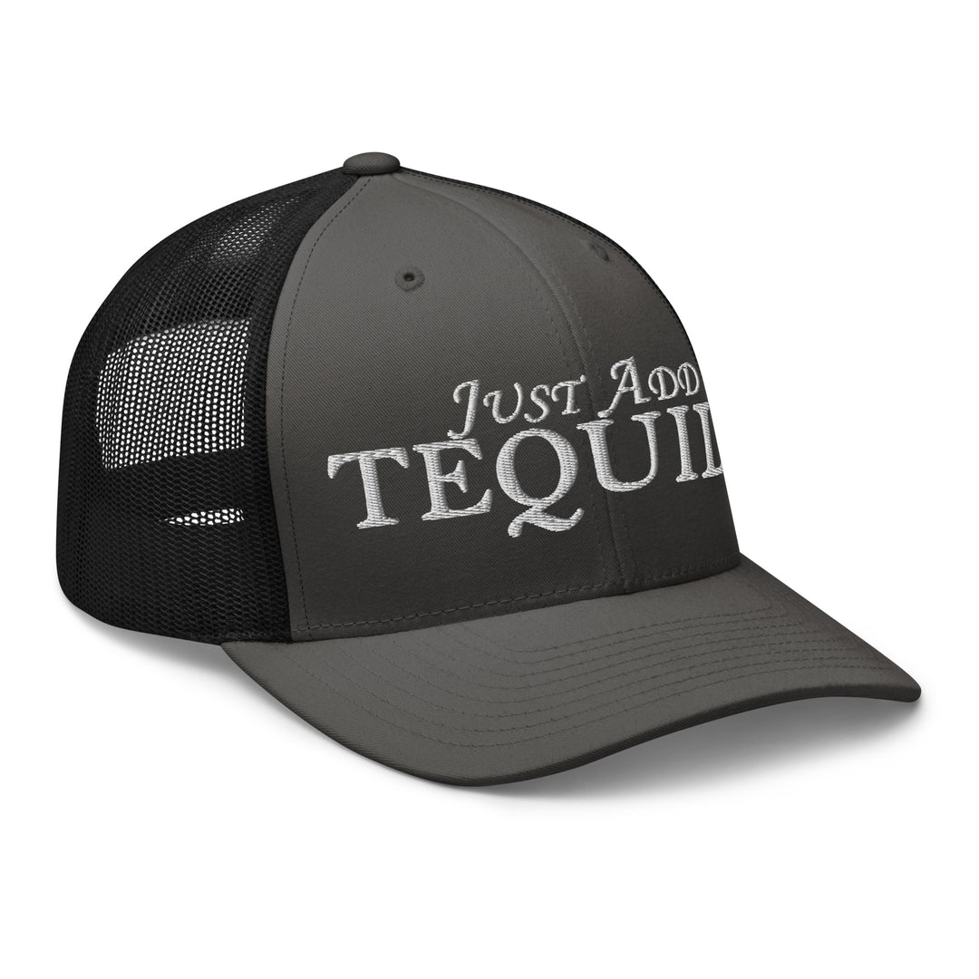 Just Add Tequila Trucker Hat in Black, Stylish Urban Streetwear Apparel for casual outings