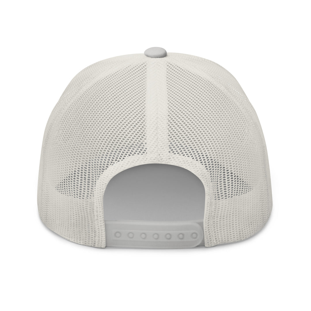 Fluid Identity Urban Streetwear Apparel Trucker Hat with Mesh Back in White