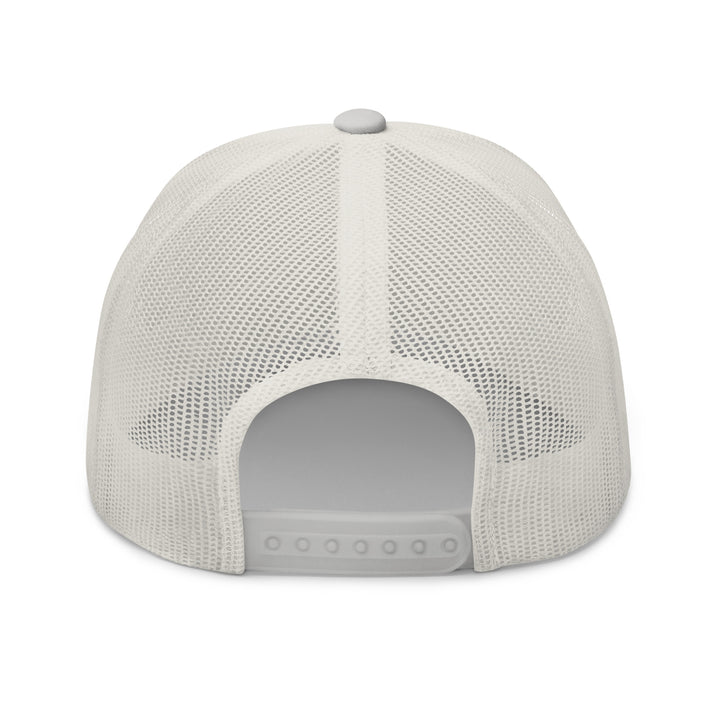 Fluid Identity Urban Streetwear Apparel Trucker Hat with Mesh Back in White