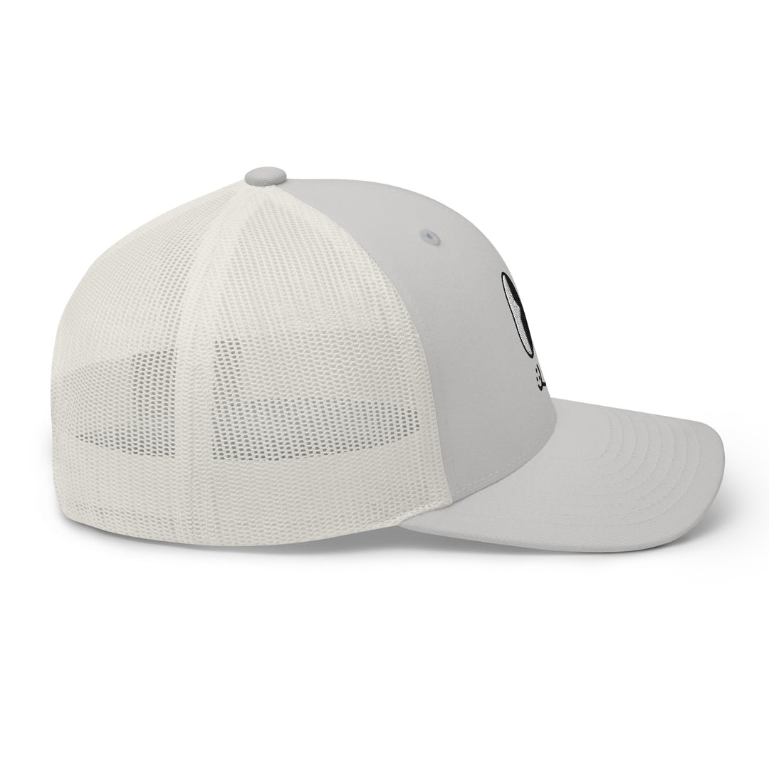 Fluid Identity Gray Trucker Hat with Mesh Back, part of Urban Streetwear Apparel collection