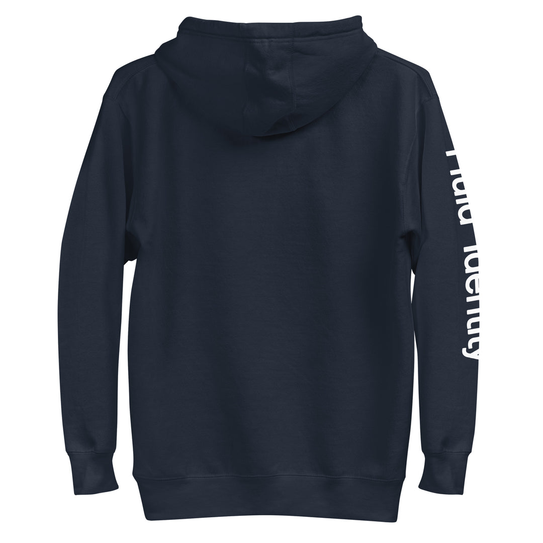 Navy Fluid Identity Hoodie featuring Urban Streetwear Apparel with side logo design