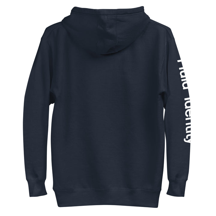 Navy Fluid Identity Hoodie featuring Urban Streetwear Apparel with side logo design