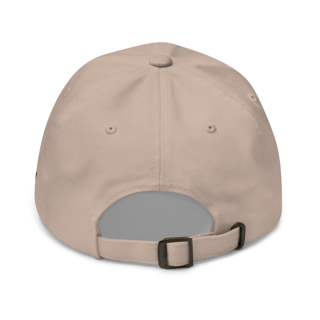 Back view of a beige cap from Fluid Identity, showcasing Urban Streetwear Apparel style and adjustable strap