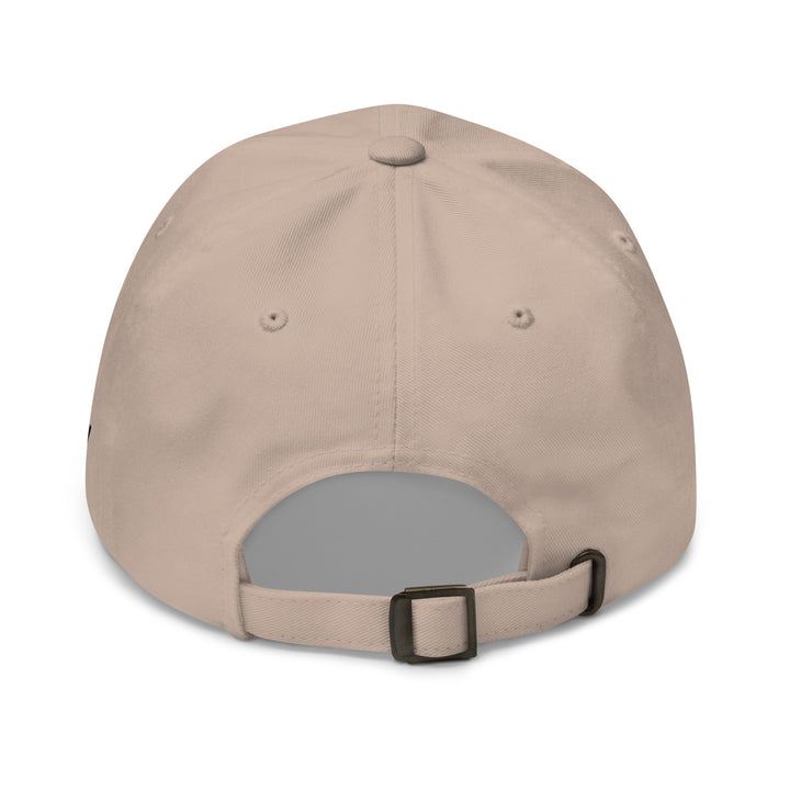 Back view of a beige cap from Fluid Identity, showcasing Urban Streetwear Apparel style and adjustable strap