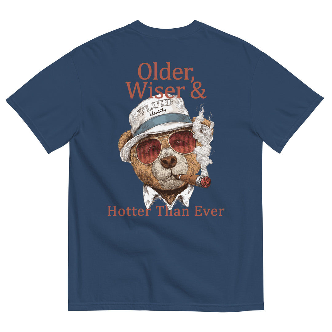 Fluid Identity Graphic Tee featuring a bear in sunglasses for Urban Style Streetwear Fashion