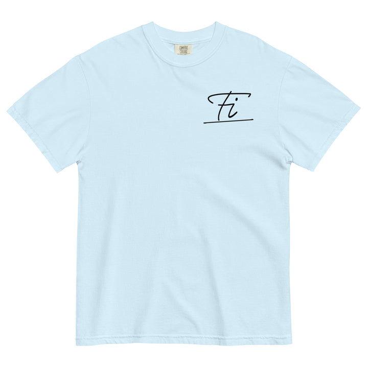 Light Blue Fluid Identity T-Shirt featuring minimalist logo for Urban Style Streetwear Fashion