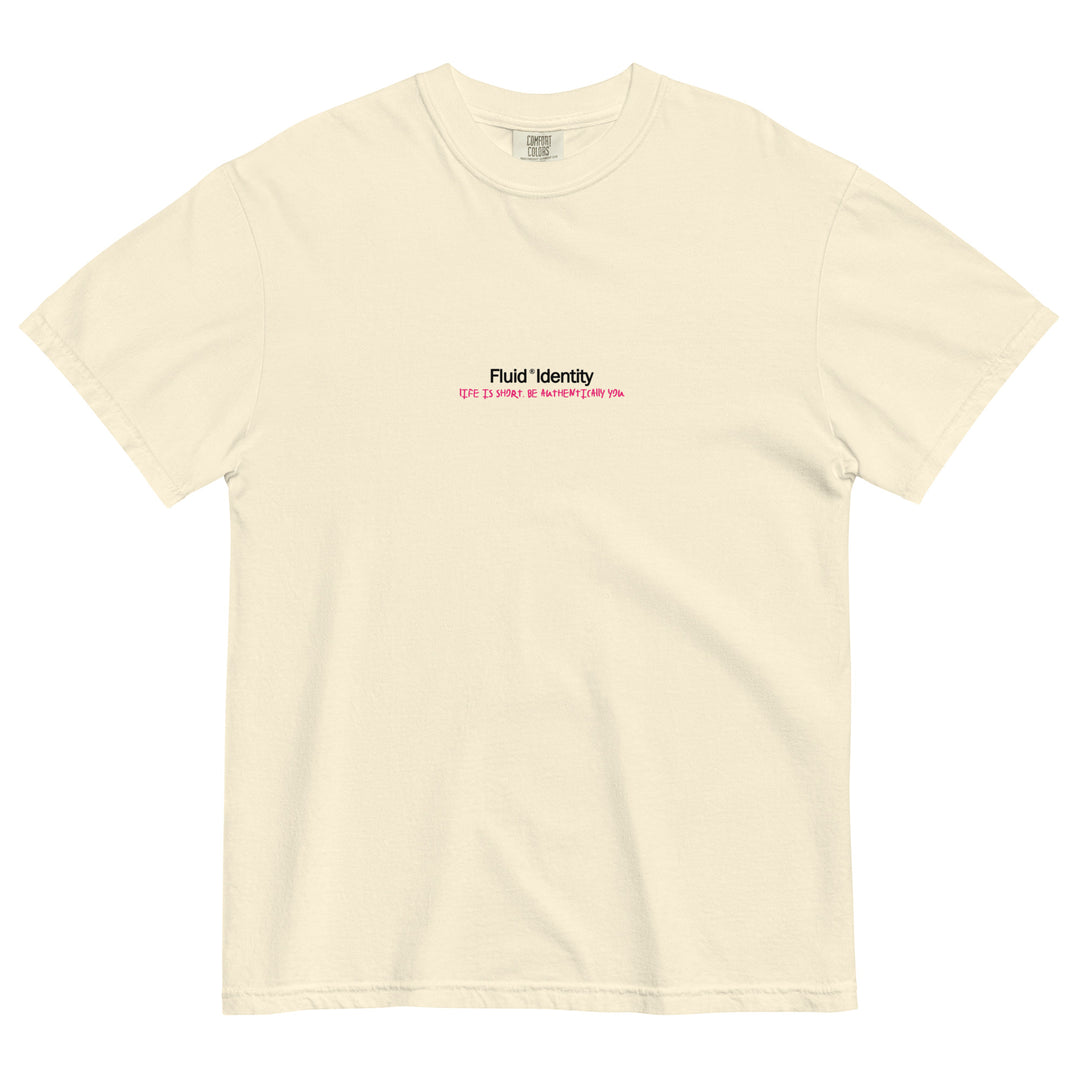 Fluid Identity T-shirt in cream with Urban Style Streetwear Fashion printed design for casual wear