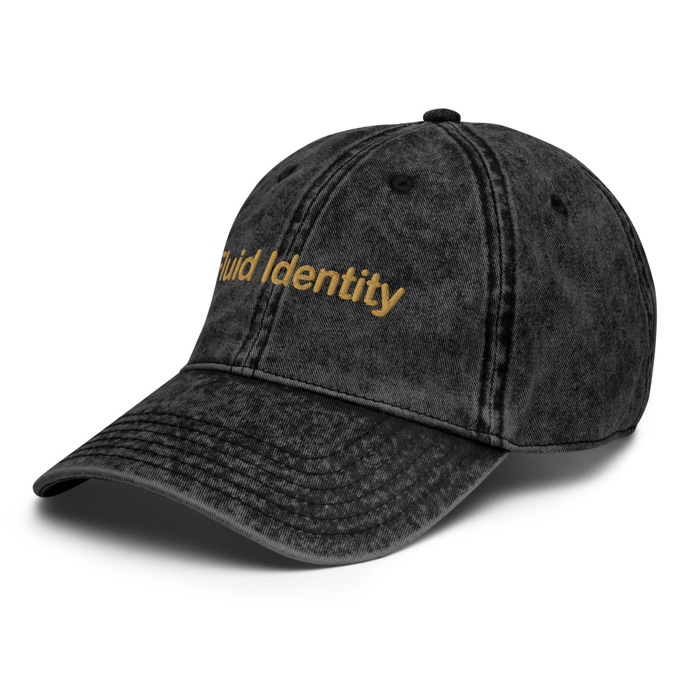 Fluid Identity Black Denim Cap for Urban Style Streetwear Fashion enthusiasts