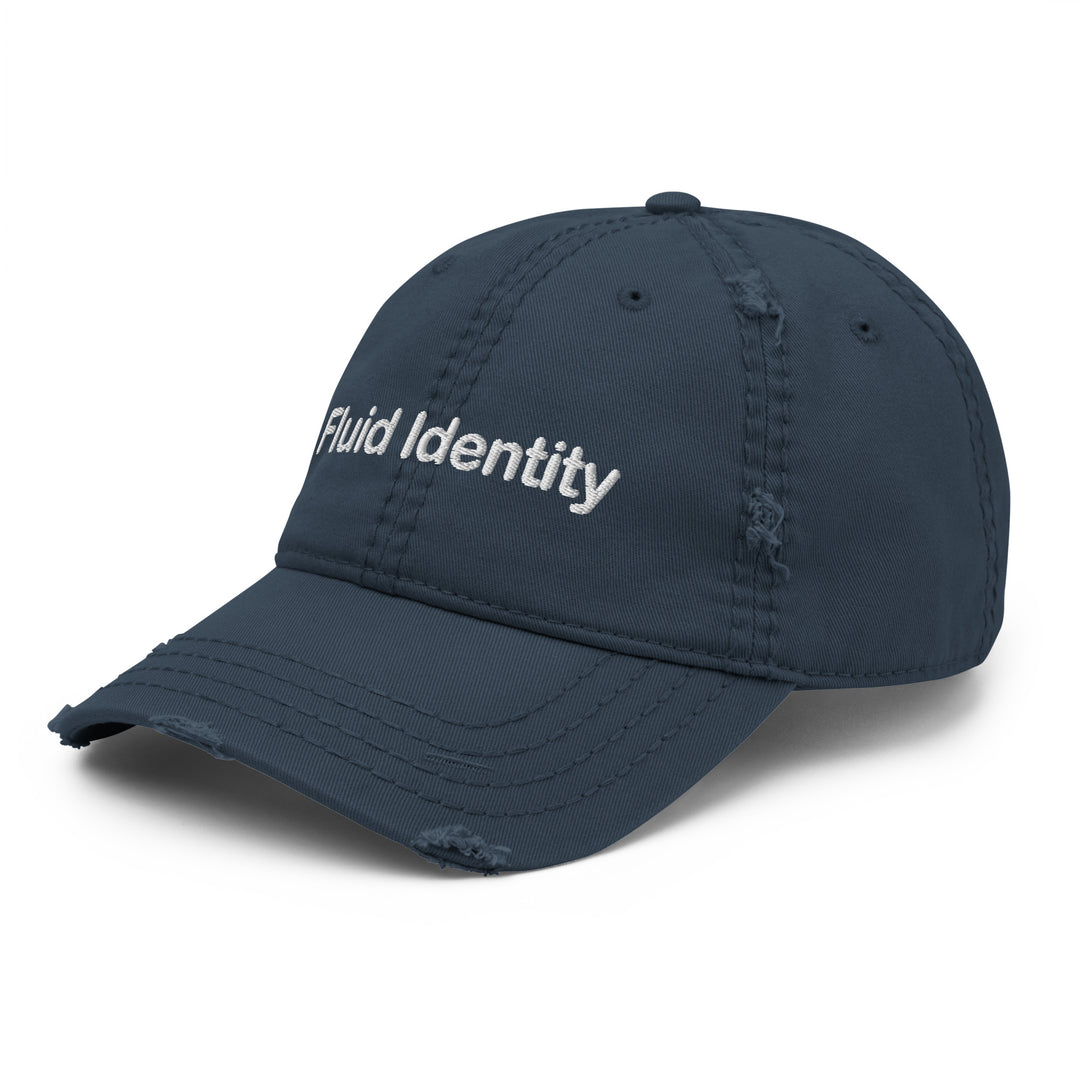 Fluid Identity Distressed Blue Cap for Urban Style Streetwear Fashion enthusiasts