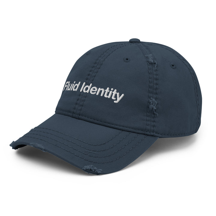 Fluid Identity Distressed Blue Cap for Urban Style Streetwear Fashion enthusiasts
