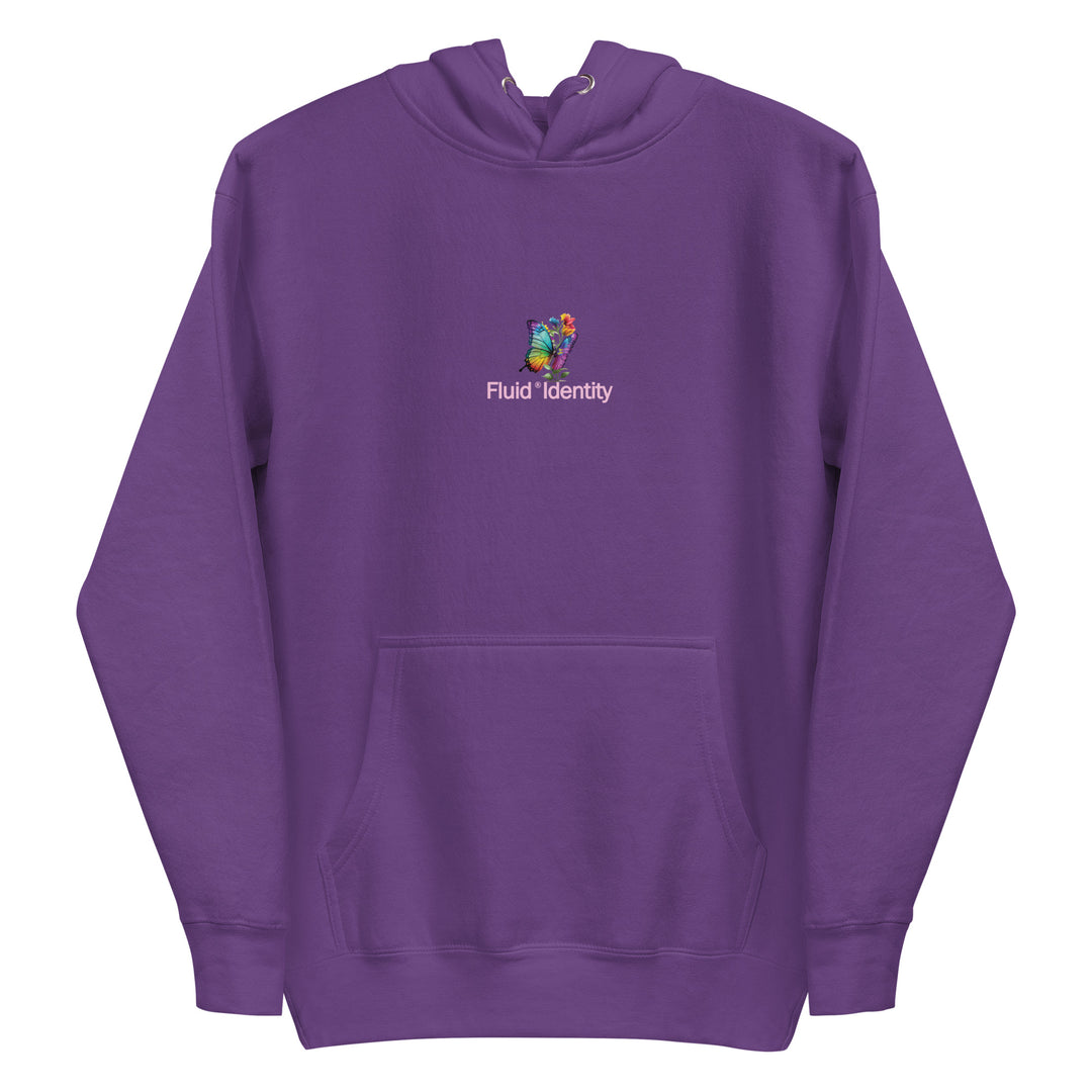 Fluid Identity Purple Hoodie featuring Urban Style Streetwear Fashion and a front pocket for comfort