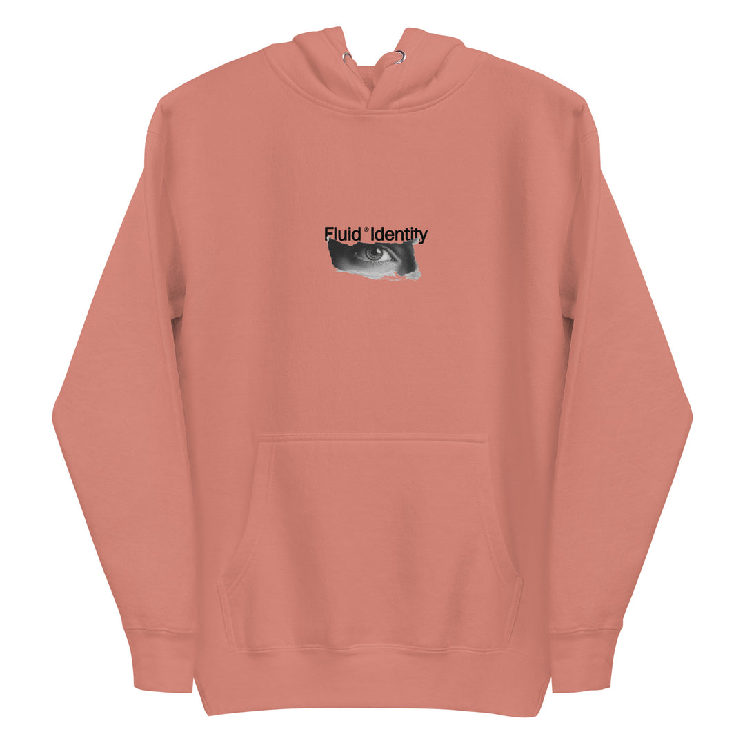 Fluid Identity Hoodie in Coral with Urban Style Streetwear Fashion Design and Front Pocket